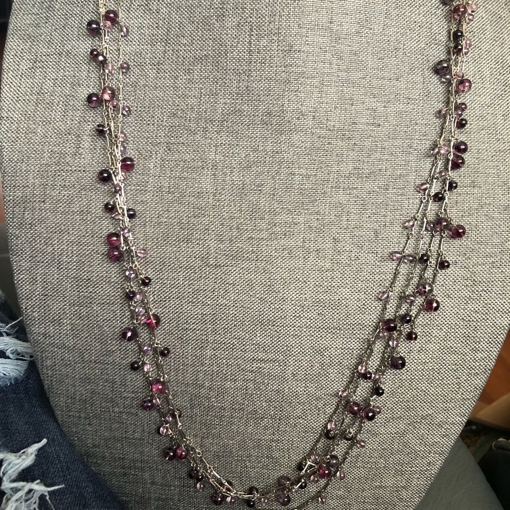Talbots Purple Beaded Necklace